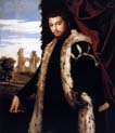 portrait of a young man wearing lynx fur
